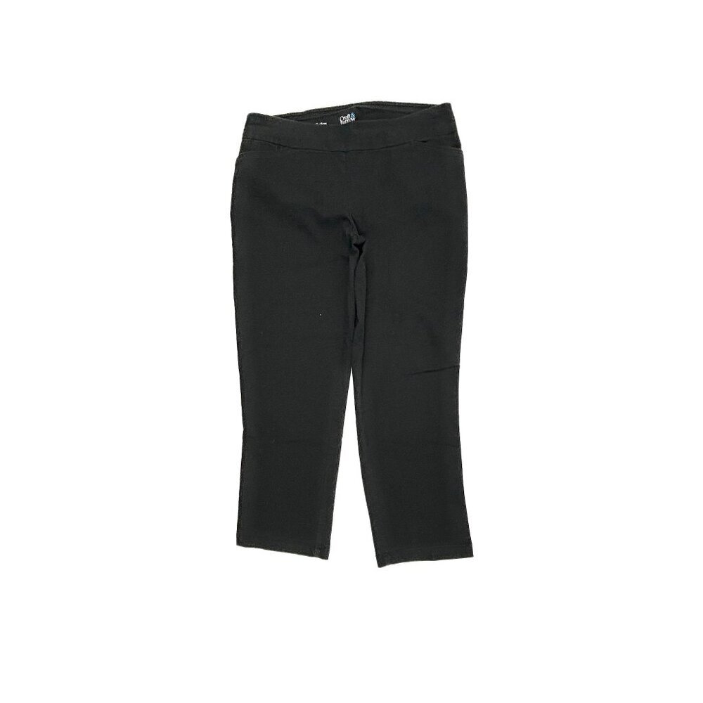 Croft & Barrow The Effortless Pull On Straight Women's size 14P Black Chino Pant